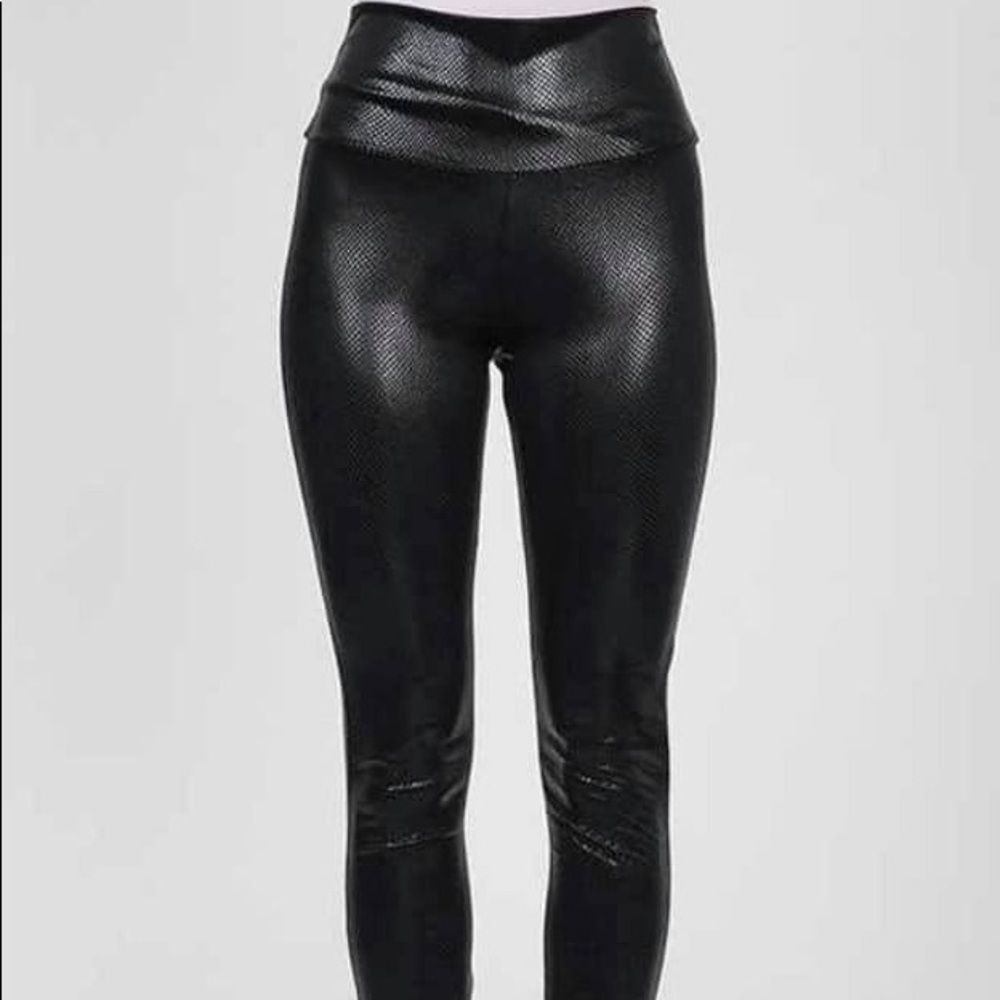 Faux snake leather leggings
